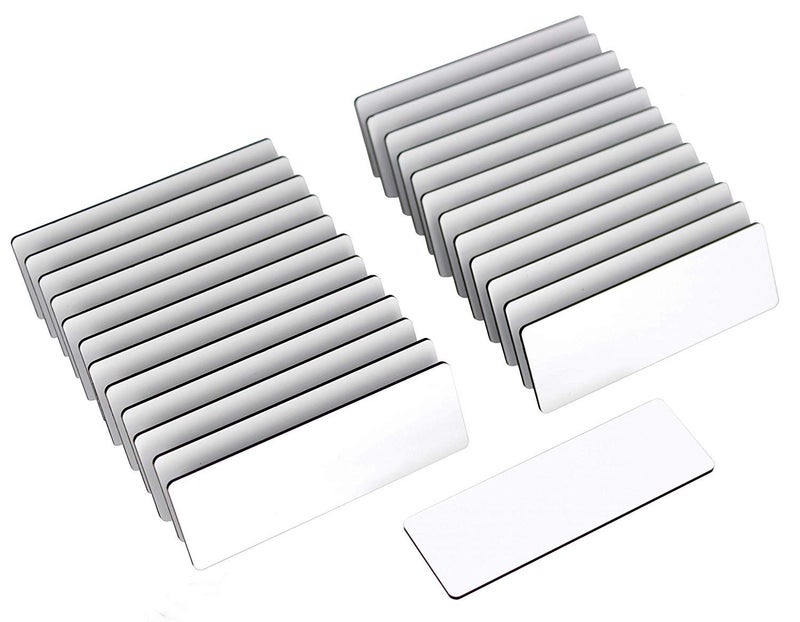 ExcelMark Blank Name Tag/Badge with Magnetic Backing - 1"x 3"(25 Pack - White) - Image 1